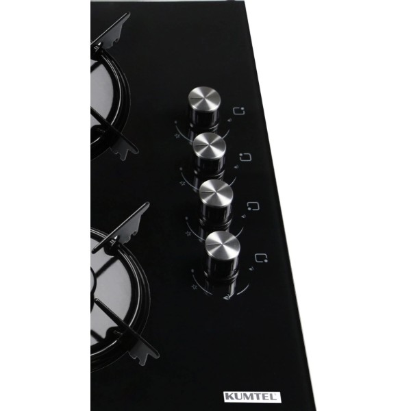 Фото - Варочная панель газовая Kumtel KO-40TAHDF BLACK GLASS